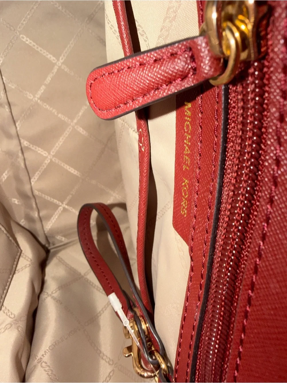 NWOT Michael Kors Dillon Saffiano Leather Satchel - Burgundy Wine